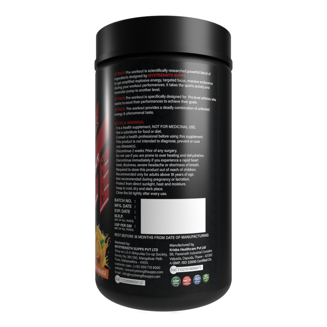 MYSTRENGTH SUPPS Attack Pre Workout Powder - Image 3